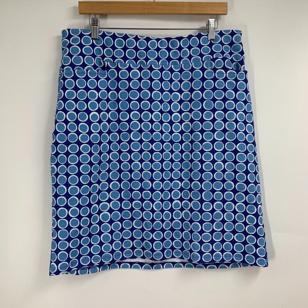 Lesley Evers Women's pencil Stretch Cotton Polka Dot Pocket Skits Size XL